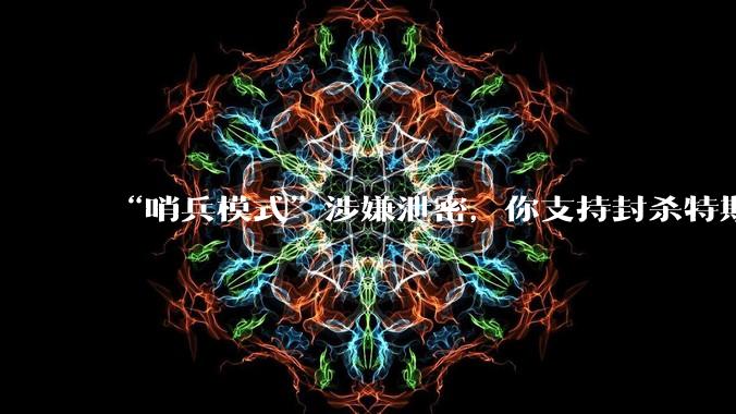 “哨兵模式”涉嫌泄密，你支持封杀特斯拉吗？